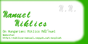 manuel miklics business card